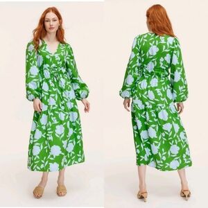 NWT | Kate Spade X Target | Classic Rose Linen Long Sleeve Maxi Dress